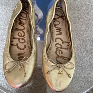 Used Sam Edelman Gold Ballet Flats